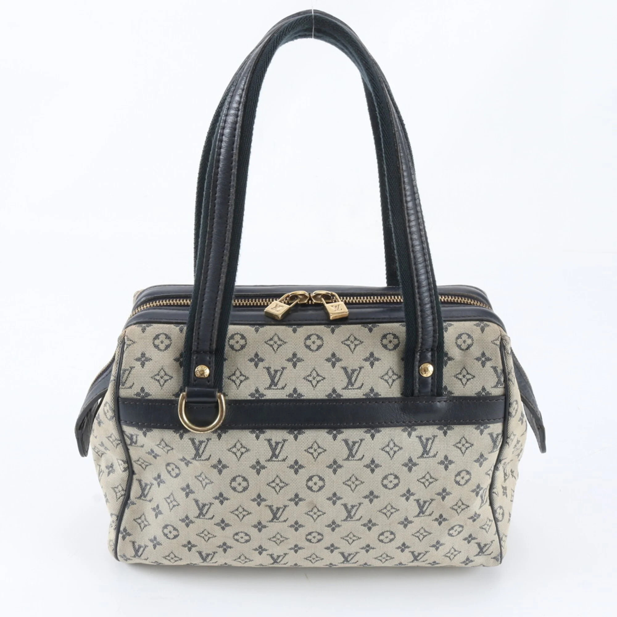 Louis Vuitton Monogram Mini Josephine Pm Blue M92214 Leather Tote Bag Handbag...